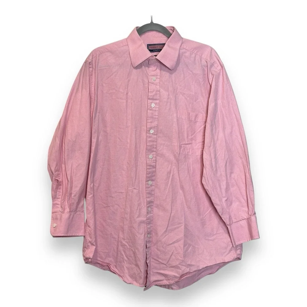 Vineyard Vines Shirt Size 17 / 34 Pink Long Sleeve 100's 2 Ply 100% Cotton